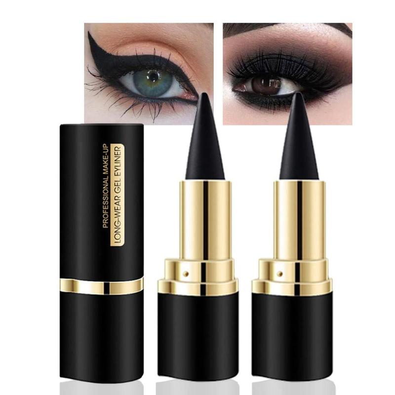 2 Pcs Black Gel Eyeliner,Matte Waterproof Eye Liner Pencils,Eye Black Eyeshadow Stick Makeup, Black EyeLiner Pencils，Delineador De Ojos Contra El Agua