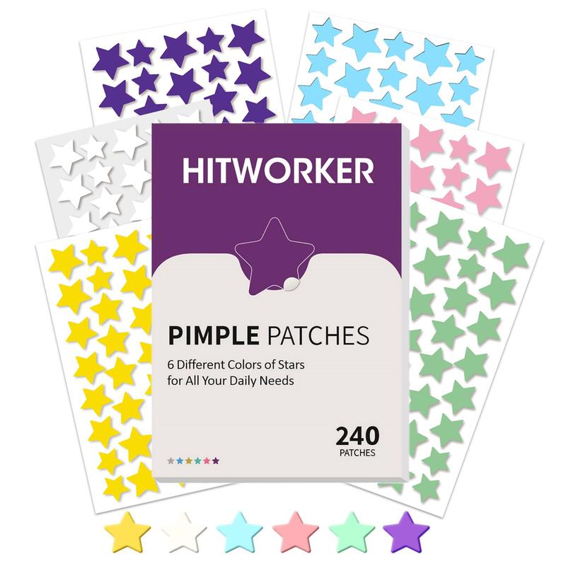 Colorful Star Series Cover Patches, 240pcs Hydrocolloid Cleaning Patches for Acne-prone Skin, Skincare Products, Gift for Girlfriend