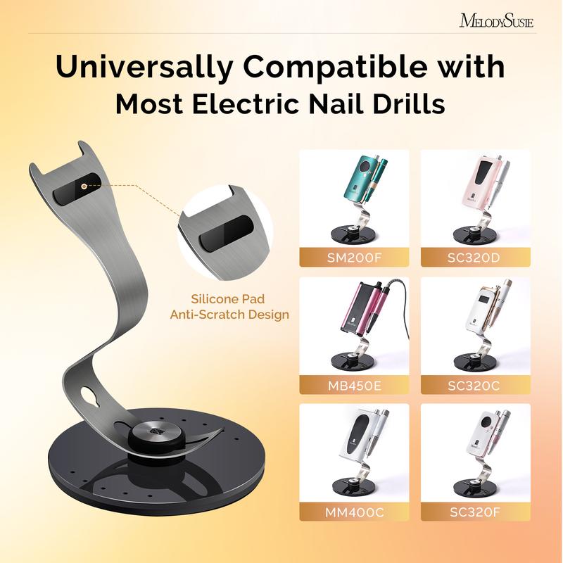 MelodySusie Nail Drill Holder, Nail Drill Pen & Bits Stand,10 Holes Acrylic Drill Bits Holder Manicure Nail Care