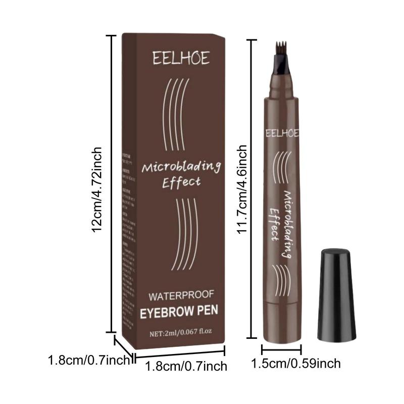 4 Fork Eyebrow Pencil, Waterproof Long Lasting Eyebrow Pencil, Brow Styling Brush, High Pigmented Brow Shading & Filling Pencil