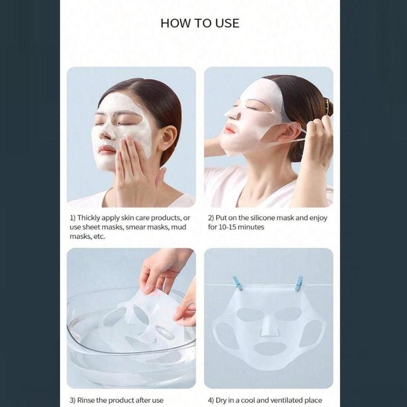 3D Silicone Face Mask Cover, 2 Counts Reusable Gel Sheet Facial Care Tool, Soft and Easy To Clean Facial Skin Care Tool for Daily Use