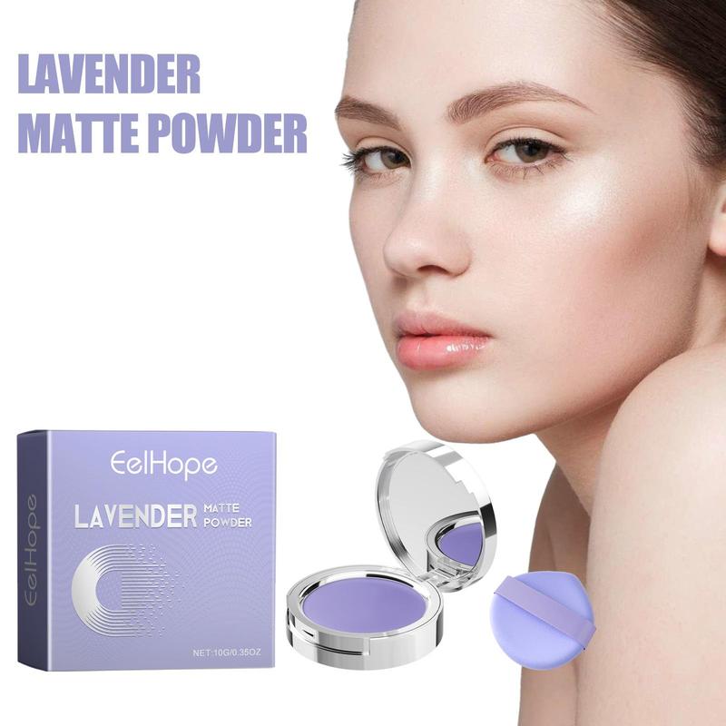 Lavender Matte Powder, 2 Boxes Long-lasting Oil-control Powder, Natural Lightweight Makeup Setting Powder, Face Makeup Accessories for Women & Girls