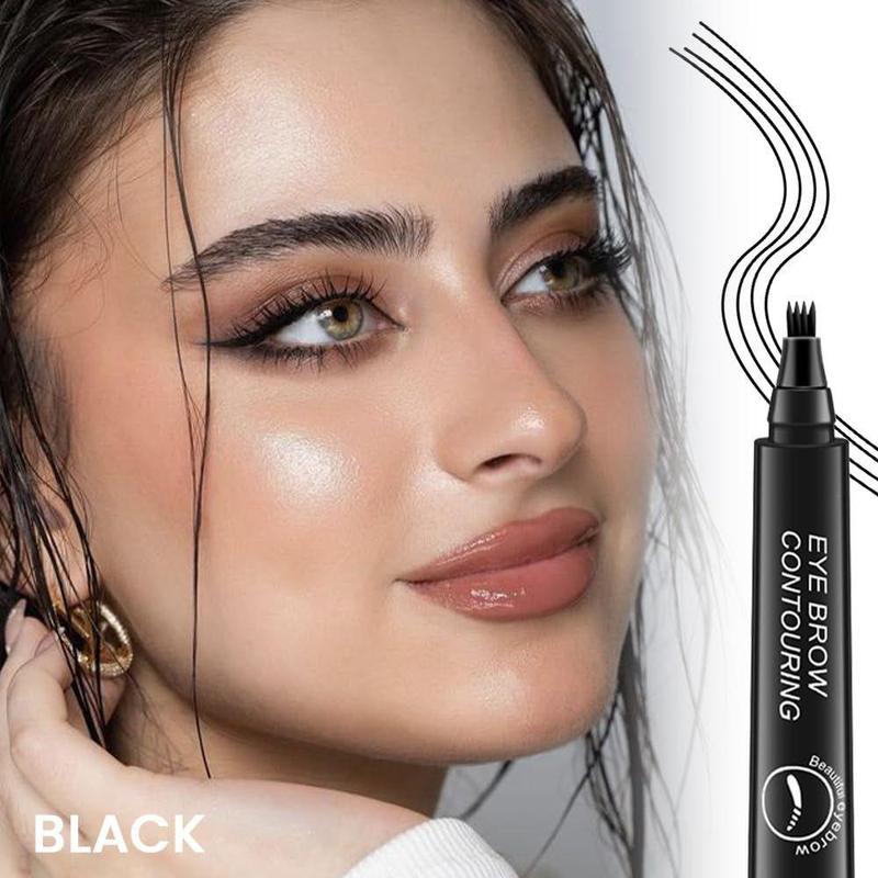 Natural Hair-Like Waterproof Eyebrow Microblading Pen, Eyebrow Pencil with an Upgrade Micro-Fork Tip Applicator For Fuller & Defined Looking Brows