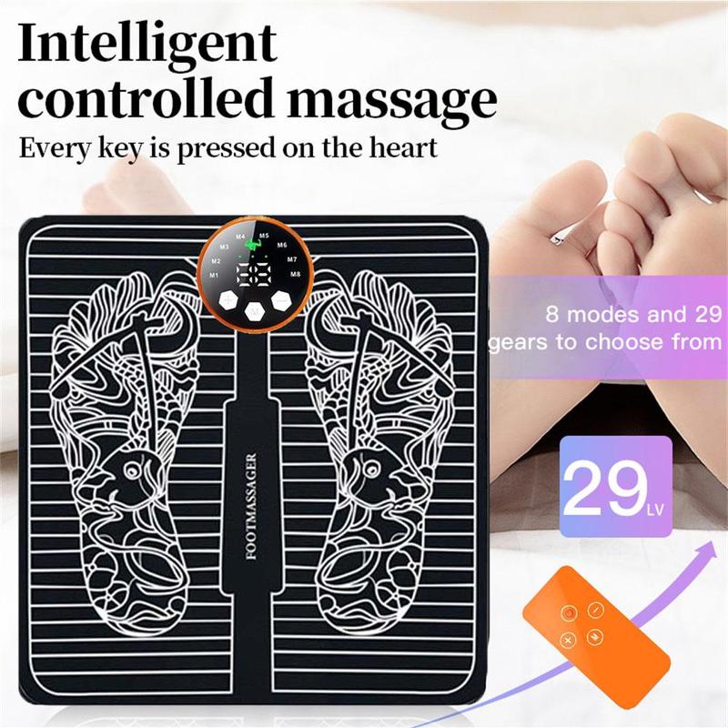 Electric Foot Massager, 8 Modes 29-gear Adjustment Foot Massage Machine, Foot Muscle Relaxation Stimulator, Foot Massage Tool for Home & Travel