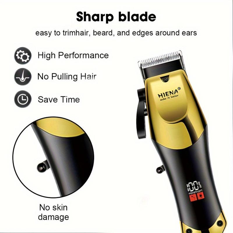 Professional Men's Grooming Kit, 1 Box Electric Hair Trimmer & Nose Hair Trimmer & Hair Shaver Set, LCD Display Hair Trimmer for Precise Cutting