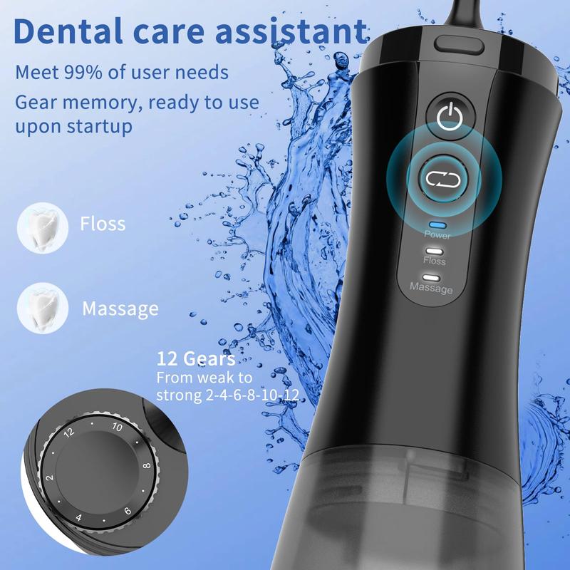 VITCOCO Visual Water Dental Flosser Waterpik with 3-Nozzle, Water Flosser with Camera for Teeth, Rechargeable Water Pick with 12-Gear and IPX7 Waterproof for Android and iOS (Black) Oral