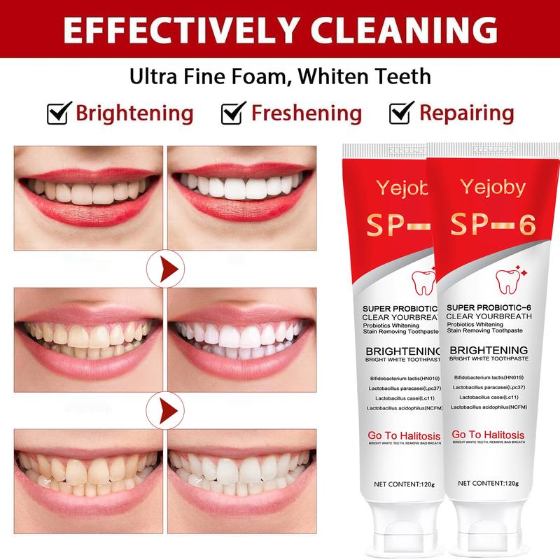 Super ProbioticSp-6 Toothpaste, Sp-6 Ultra Whitening Toothpaste, Sp 6 Toothpaste,Deep Cleaning Care Toothpaste,Fresh Breath