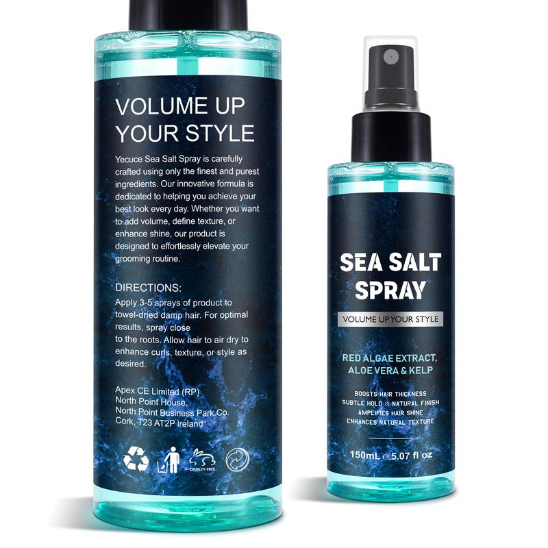 YECUCE Sea Salt Spray for Hair Men & Women, Amplifies hair shine, Add Volume and Texture Sea Salt (150mL   5.07 f l o z)