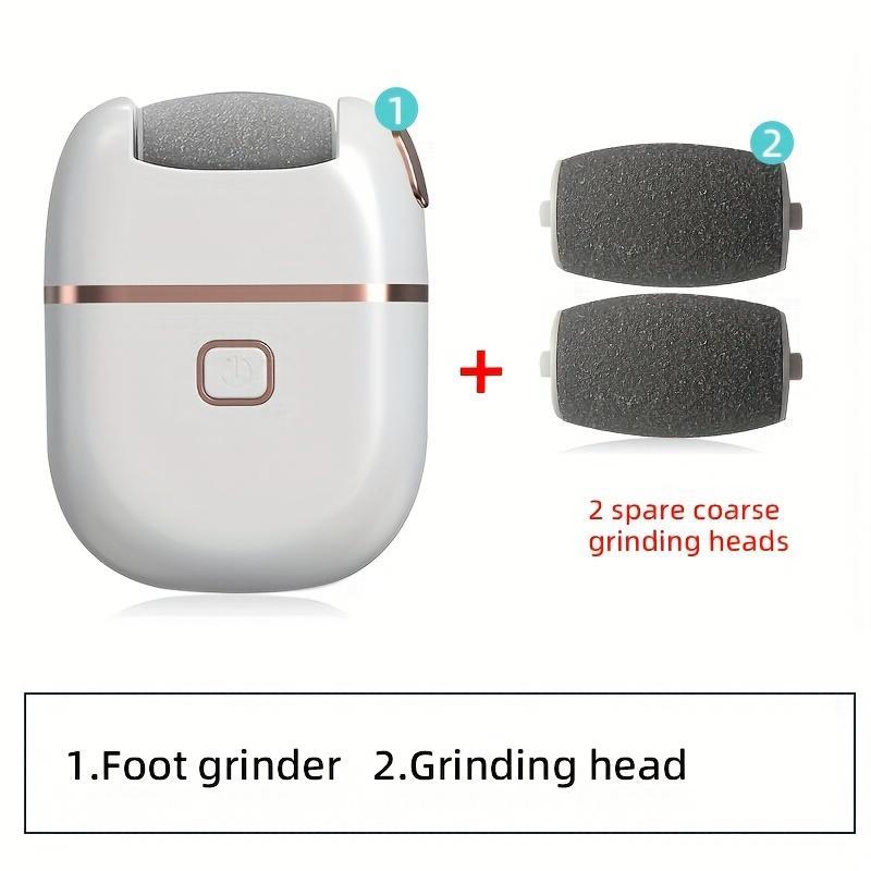 Electric Foot File, 1 Count Rechargeable Thickened Leather Polishing Foot File, Foot File & 2 Grinding Heads With Different Thicknesses