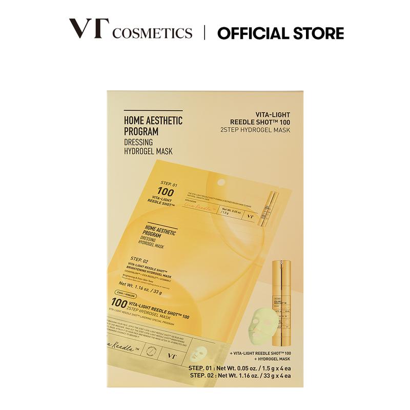 [Official VT Cosmetics] Reedle Shot 100 2-Step Hydrogel Mask 4EA SET 6 TYPES | Exosome | Korean Overnight Melting Mask