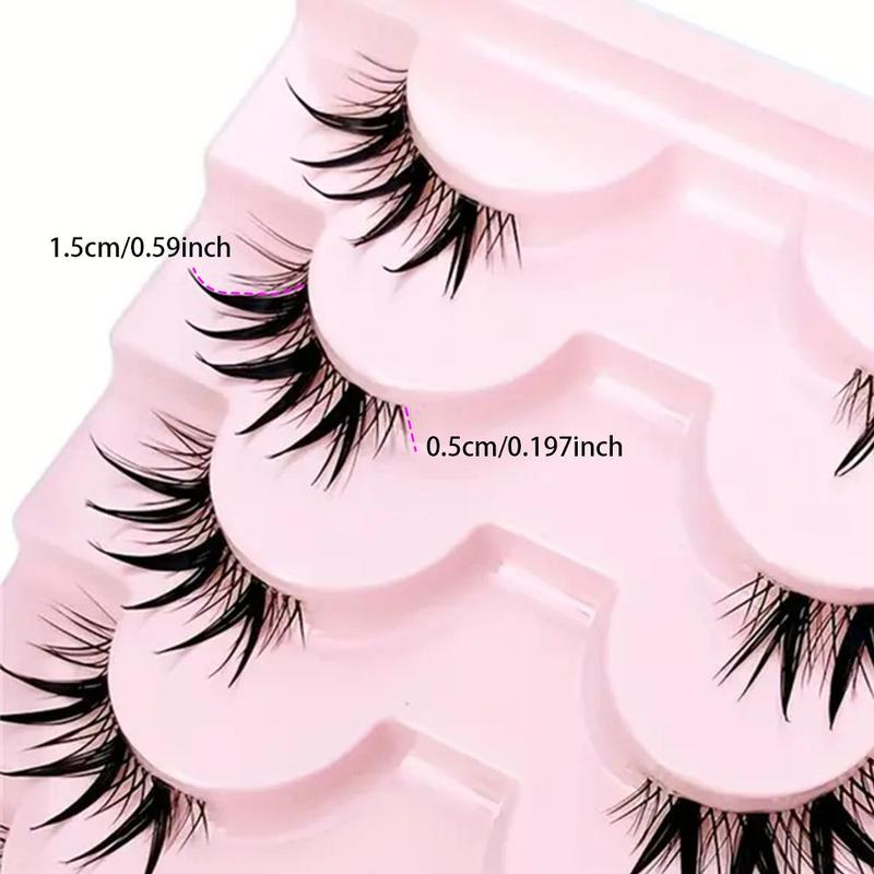 Transparent Stem Half Eye Lashes, 7 Pairs Natural Long 3D Lashes, Dramatic Clusters Manga Lashes, False Eyelashes For Cosplay Lashes