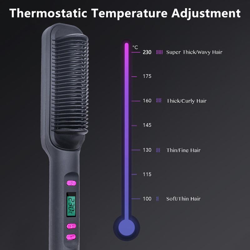 Hair Iron, Hair Straightener Comb with Brush and Comfort Features hair straightening  hairwaver Salon,Fast Heated Hair Styling Tools,Christmas Gift