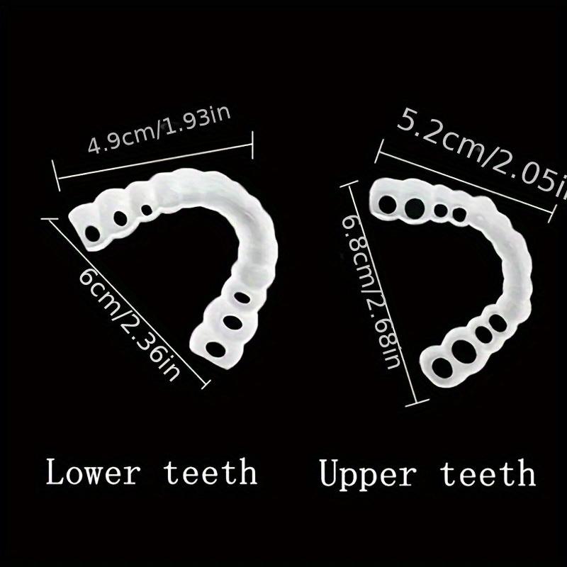 Two boxes of four pieces of fitted veneer dentures, white denture top veneer denture accessories, suitable for men and women