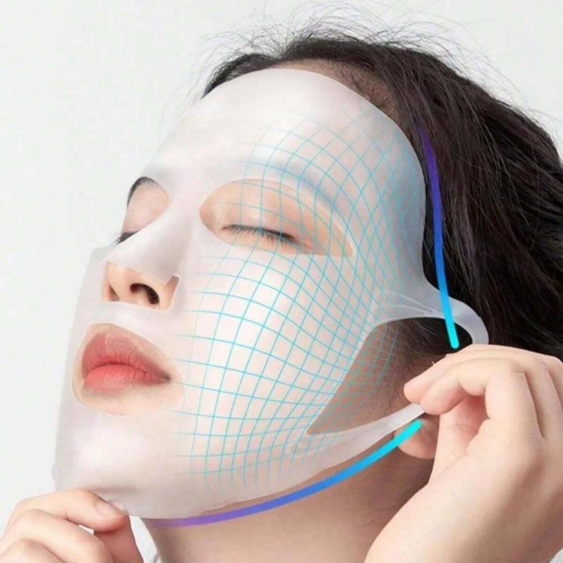 3D Silicone Face Mask Cover, 2 Counts Reusable Gel Sheet Facial Care Tool, Soft and Easy To Clean Facial Skin Care Tool for Daily Use