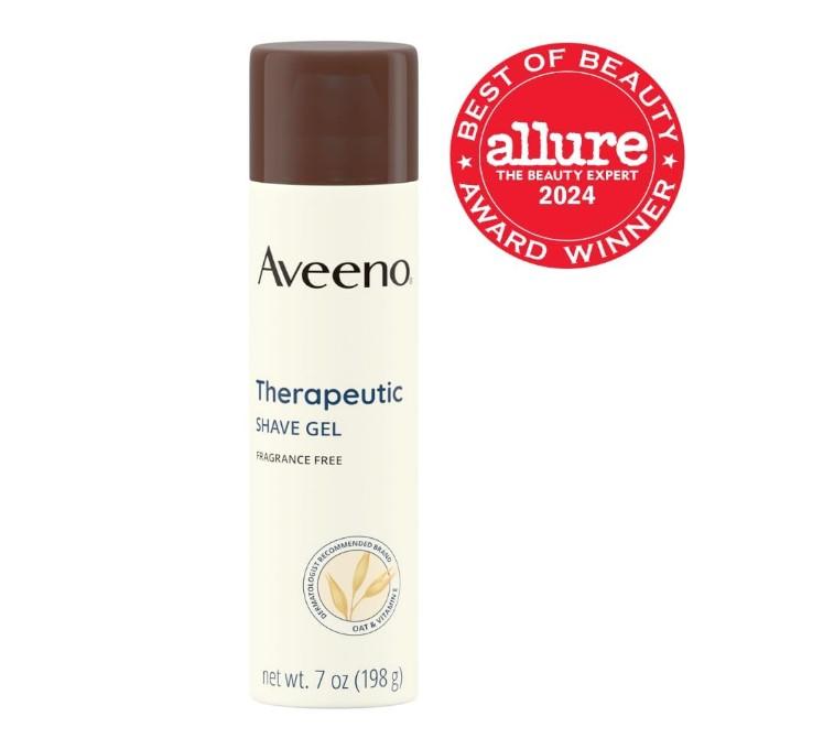 Aveeno Therapeutic Fragrance-Free Shave Gel for Adults with Dry, Sensitive Skin 7 oz