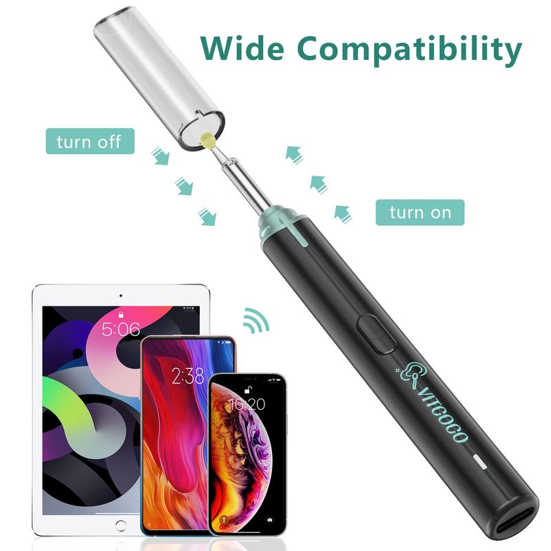 VITCOCO The Latest Earwax Removal in 2024, 1920P FHD Wireless Smart Visual, Ear Cleaner, Ear Wax Removal Kit, 3.9mm Ear Endoscope Camera for iPhone, Ipad & Android And Smart Phones, Removal Drops, Removal Tool, Earwax Removal, Otoscope