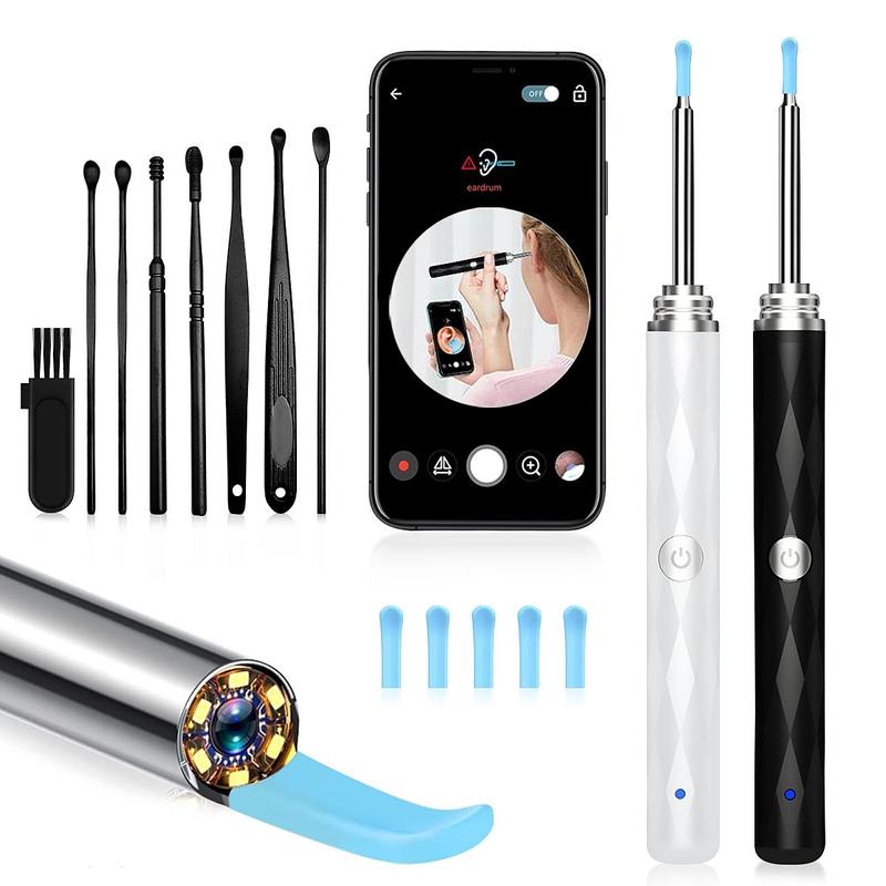 Intelligent Visual Ear Wax Remover with Camera, 1 Set Rechargeable Ear Wax Removal Tool Kit with Accessories, Portable Ear Cleaning Tool Kit for Daily Use, Christmas Gift, Ear Wax Removal Tool