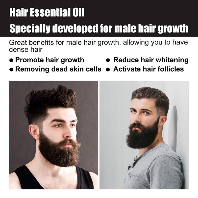 Hair Essence for Men Intense Moisturizing Hair Treatment Hair Essence Titanium Beard and Hair Growth Roller