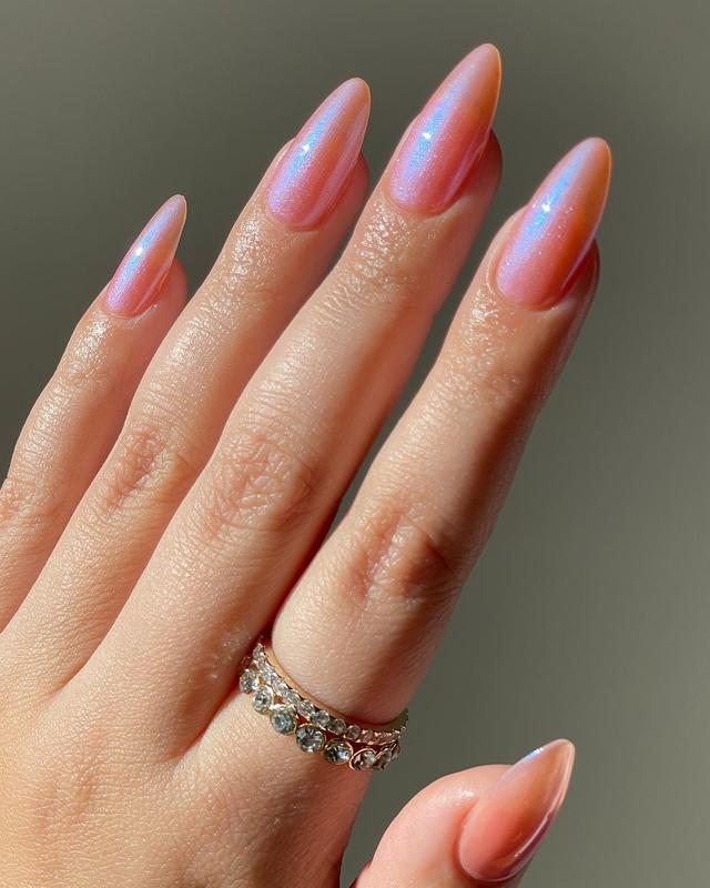 Mean Girl - Pink opalescent polish with a blue shift and a shimmer finish