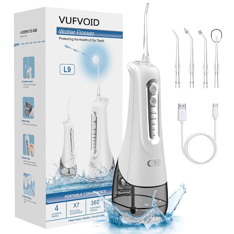 VUFVOID Water Flosser Teeth Picks, Cordless Portable Oral Irrigator, Powerful and Rechargeable, Brace Friendly, Breath Refreshing, IPX7 Waterproof, Family Pack Teeth Cleaning