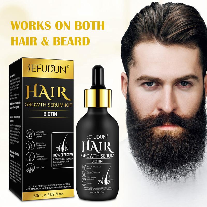  Sefudun 5% Minoxidil Hair Serum with Micro Derma Roller Set(60ml), with Hair Scalp Applicator，Back To School