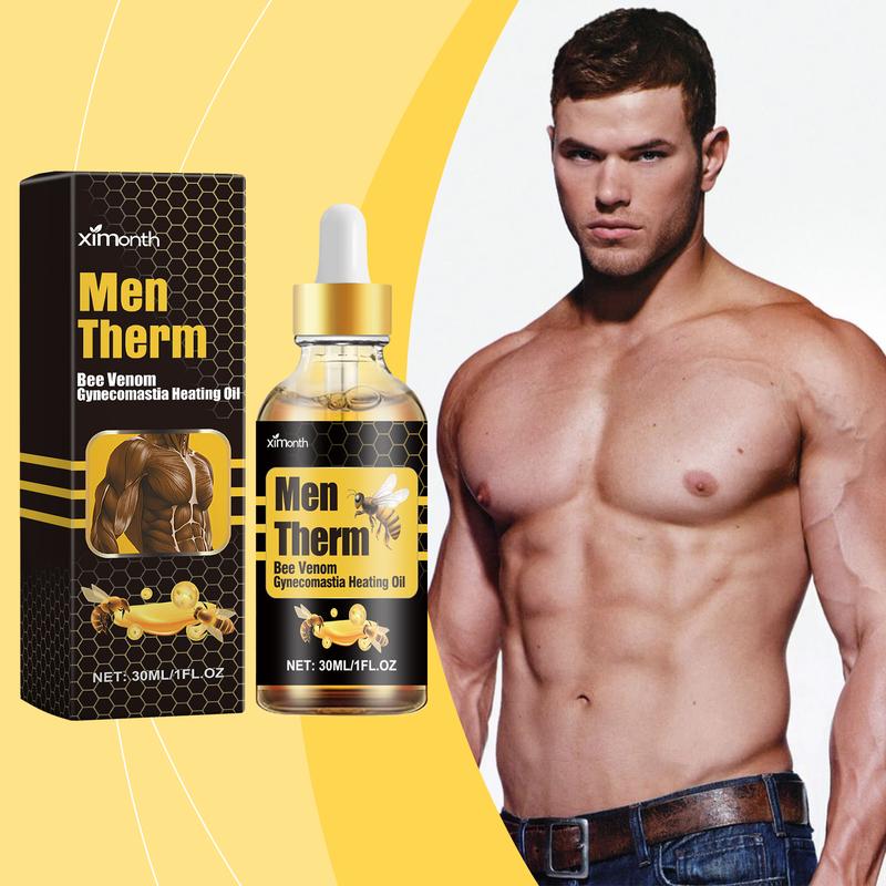 Male Shaping Care Liquid | Bee Venom, Ginseng Extract, Men's Body Warming Oil, Massage Oil, Firming Chest Line, Chest Muscle Massage & Body Contouring 15 30ml Body Care Comfort Cosmetic