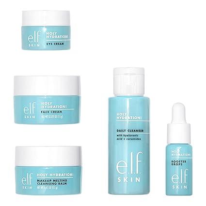 e.l.f. SKIN Hydrated Ever After Mini Kit - Cleanser, Makeup Remover, Moisturiser & Eye Cream for Deep Hydration - Travel Sizes - Hydrating, Moisture