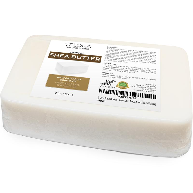 2 LB - Shea Butter - Melt and Pour Soap Base by Velona | SLS SLES free | Natural Bars for The Best Result for Soap-Making