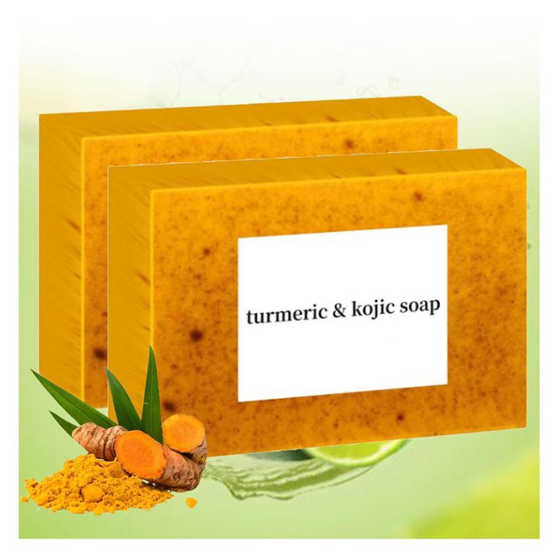 2Pcs Lemon Turmeric & Kojic Acid CleansingSoap, Kojic Acid Soap for Face