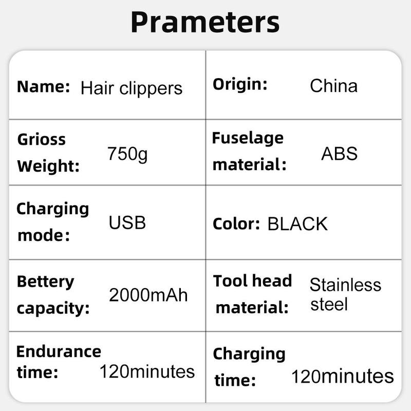 Professional Hair Clipper, USB Rechargeable Wireless Hair Clipper, Men's Hair Cutting Kit with Digital Display, Precise Comfort, Birthday Gift