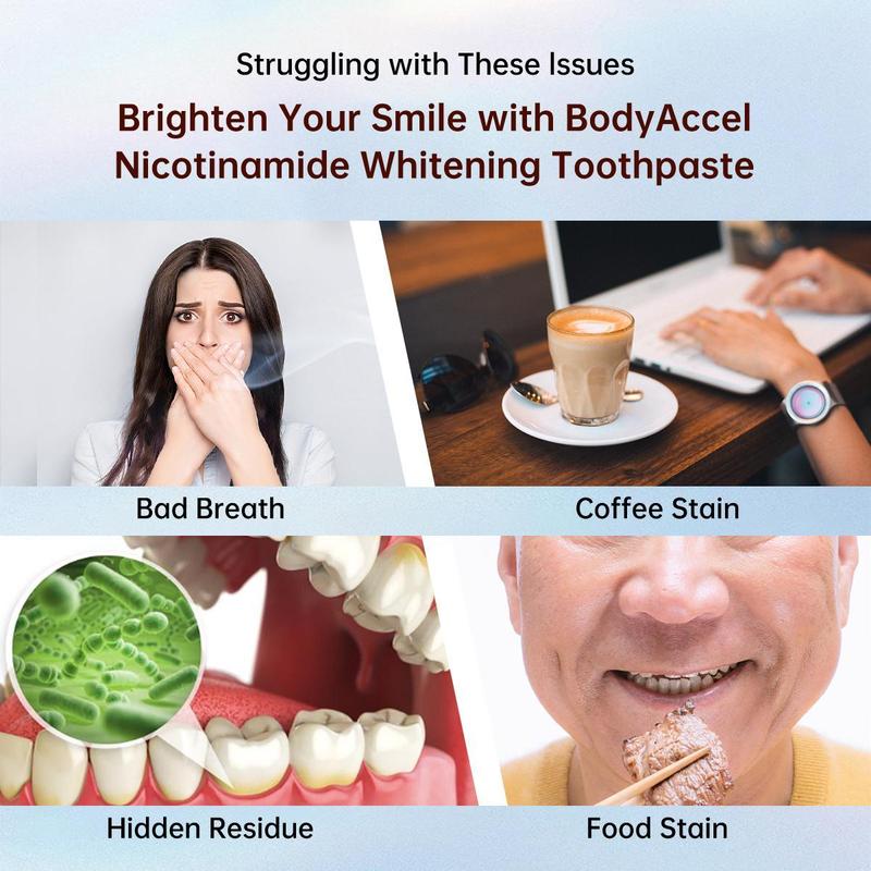 BodyAccel Niacinamide Whitening Toothpaste - Triple Whitening