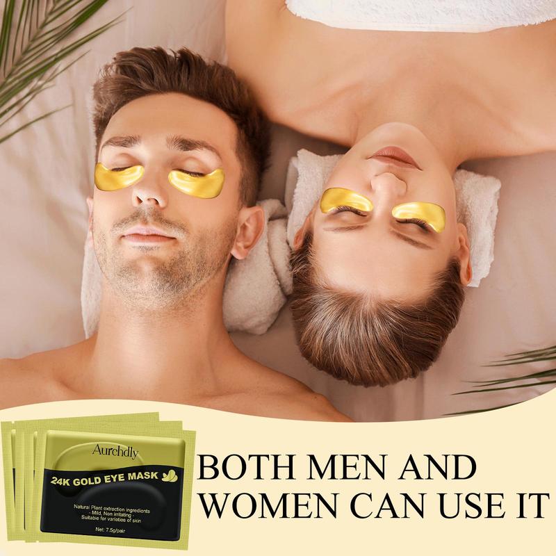 24k Gold Eye Mask, 15 30 Pairs Deeply Moisturizing Eye Masks, Hydrating Eye Care Mask, Eye Skin Care Product for Men & Women