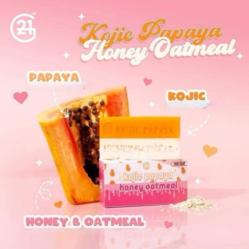 G21 Philippines Golden Dust Glass Skin Soap & Duo Soap with Kojic, Papaya, Honey & Oatmeal for Sensitive Skin - Facial