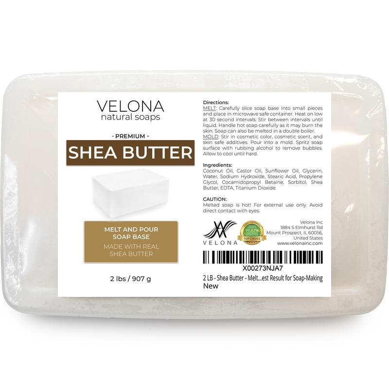 2 LB - Shea Butter - Melt and Pour Soap Base by Velona | SLS SLES free | Natural Bars for The Best Result for Soap-Making