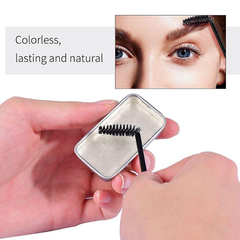 Long Lasting Clear Eyebrow Wax with Eyebrow Brush, Natural Look Eyebrow Styling Wax, Lightweight Eyebrow Setting Gel, Eyebrow Primer Makeup Set for Women