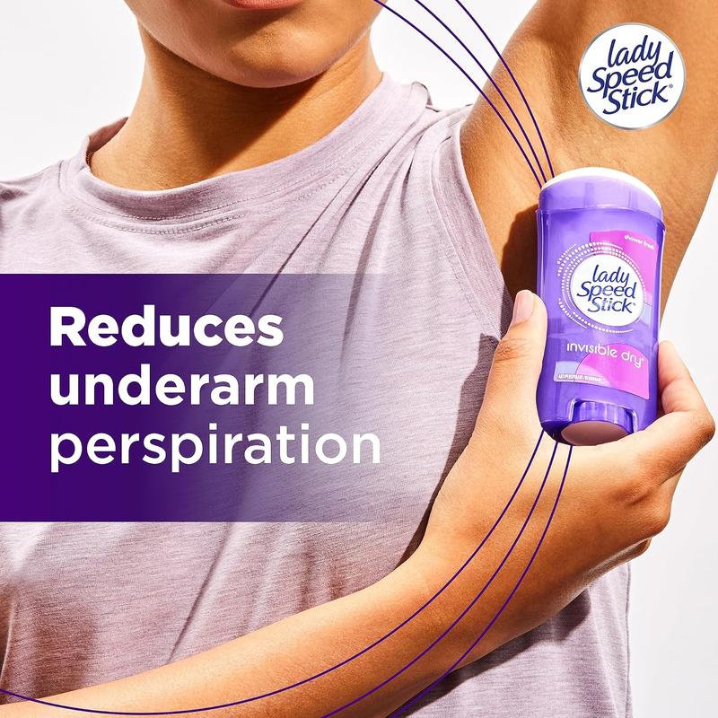 Lady Speed Stick Invisible Dry Antiperspirant Deodorant, Shower Fresh, 2.3oz, 4 Pack