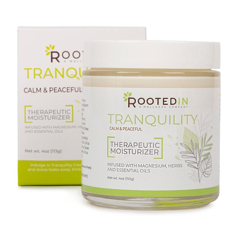 Rooted In Magnesium | Tranquility Cream Calm, Energy & Focus | High Concentration Magnesium Chloride | Ashwagandha | No Foggy Head |  Calm Cream Magnesium Oil Magnesium Lotion for Kids Magnesium Body Care Moisturizer Hydrating Comfort Relief Cream