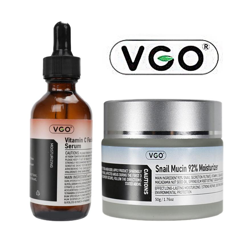 VGO Vitamin C Facial Serum Essence,30ml 60ml Skincare Cleanser-B3 Skin care cream Cleanser Daily Gentle Facial Wash Cleansing Comfort For Skin And  Snail Mucin 92% Moisturizer Moisture Moisturizing Hyaluronic Hydrating Hydrate and moisturize