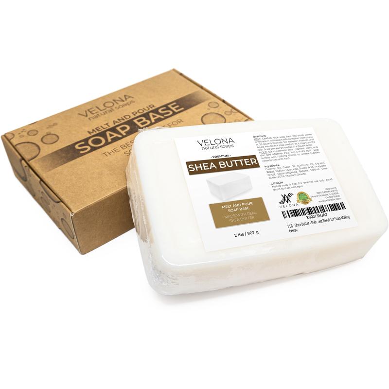 2 LB - Shea Butter - Melt and Pour Soap Base by Velona | SLS SLES free | Natural Bars for The Best Result for Soap-Making