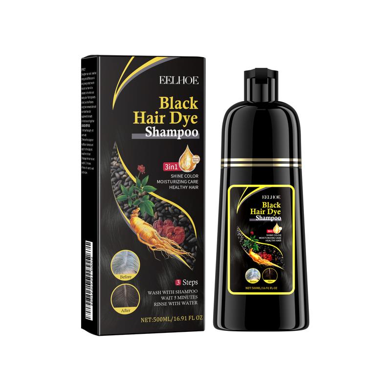 EELHOE brown Hair Dye Shampoo 3 in 1 for Women & Men 100% Gray Hair Coverage - Herbal Ingredients -Champu Con Tinte Para Canas Haircare Bowl Color Ginseng