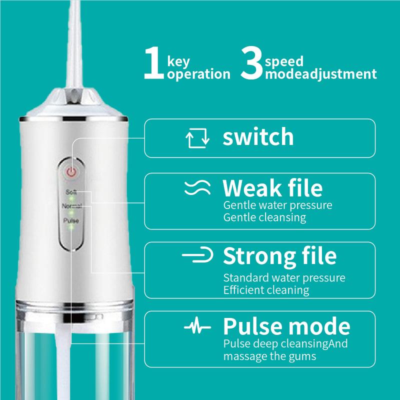 Water Flosser Toothpick - 4 Sprays 3 ModesPortable Cordless Water Flosser for Teeth Cleaning, Waterproof Oral RinseRechargeableSuitable teeth cleaner.Christmas Gifts