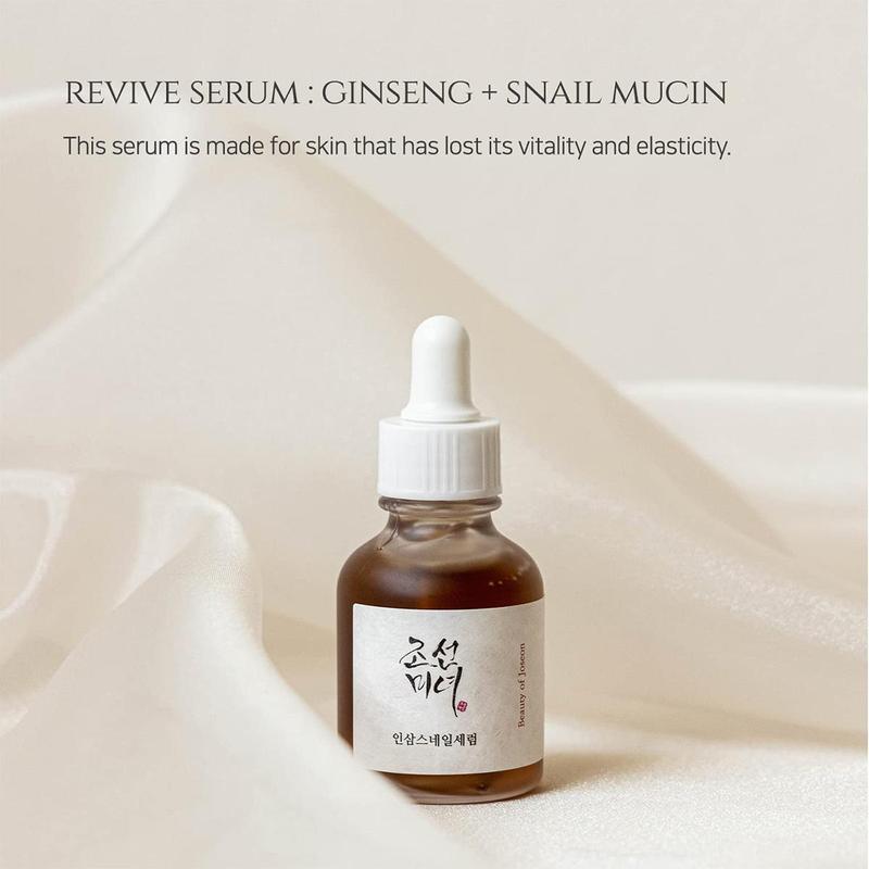 [Beauty of Joseon] Revive Serum : Ginseng+Snail Mucin 30ml, Face Moisturizer, Repair Serum for All Skin Types,  lightweight texture, Moisture Booster for Dry Skin,  63% Ginseng root water, Soft and Silky Skin Finnish, Korean Skincare, Virla Serum