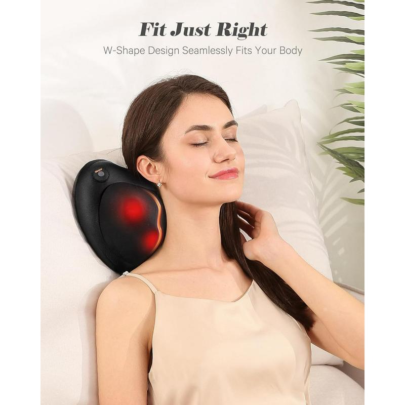 Naipo Shiatsu Neck Back Massager with Heat, Electric Massager Deep Tissue Kneading Massage to Relief Shoulder Muscles, Gift for Mom Dad Women Men in Home Office and Car