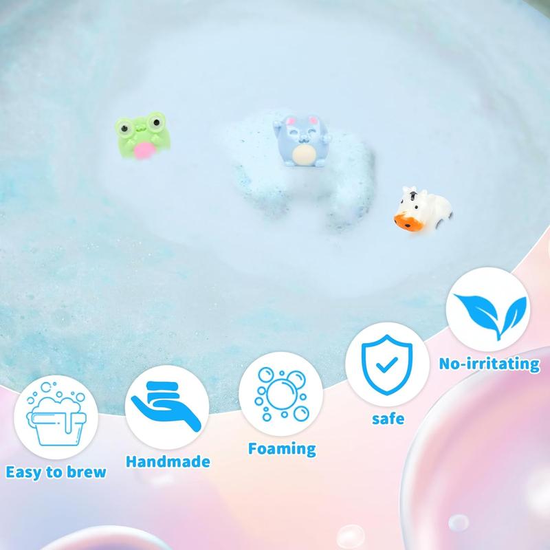 Bath Bombs for Kids - Bath Bombs with Toys Inside,6 Pack Bath Bombs Kids Gifts,Fun Frog and Cat Bath Bombs with Surprise Inside,Bubble Bath Fizzy for Kids Girls Boys Body Care Gentle