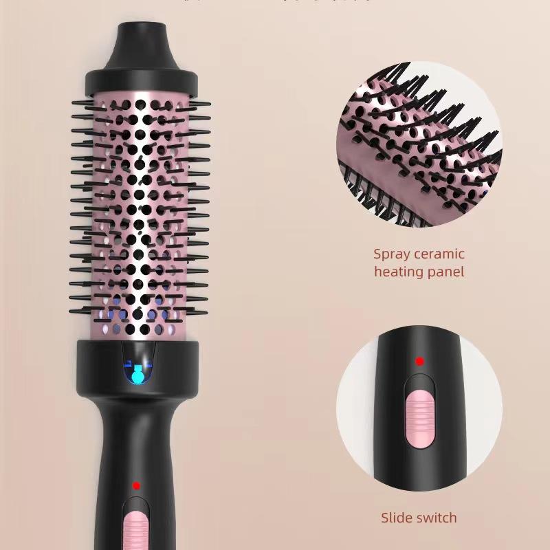 Wave Thermal Hair Brush, Thermal Hair Brush, Front Loading Brush lon Heated Round Brush, Heated Round Brush for NaturalCurly Hair, Easy to Use Hair Styling Tool for Women and Girls, Winter Gift