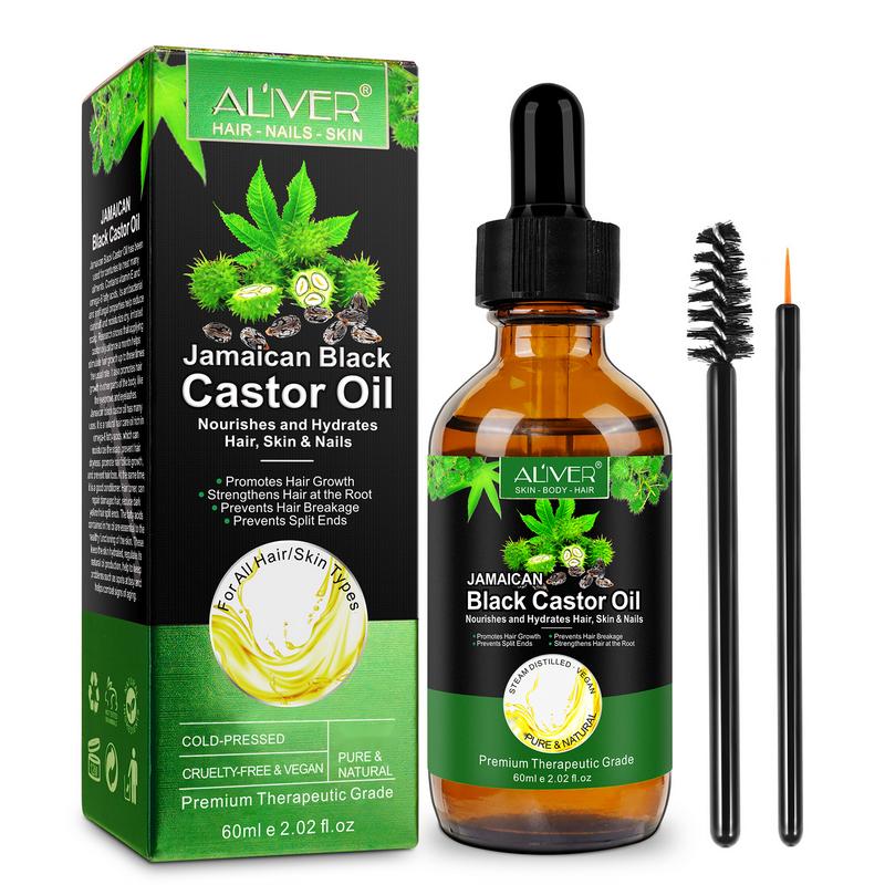 Set of 2-Aliver Jamaican Black Castor Oil (60ml), To Use directly on Skin and Hair Haircare Comfort