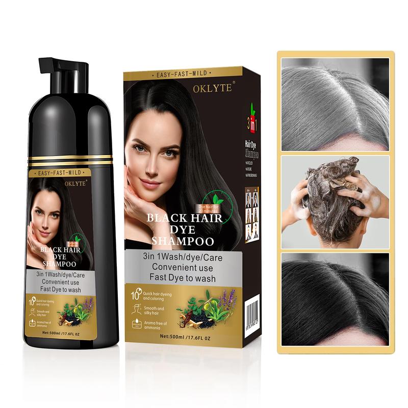 OKLYTE Hair Dye Shampoo - Semi-Permanent Gray Coverage - Up to 30 Days Lasting Results