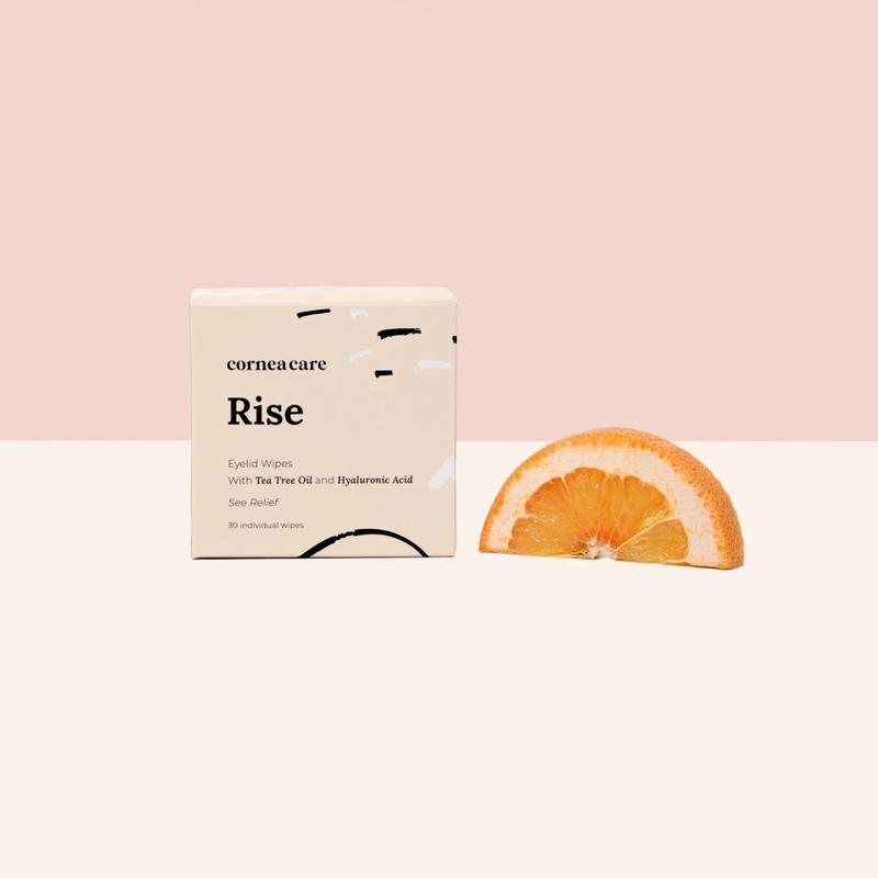 Rise Eyelid Wipes, Tea Tree Oil, Hyaluronic Acid, Dry Eye Relief, Cleansing, Skincare, Travel-friendly, Makeup Remover Radiant