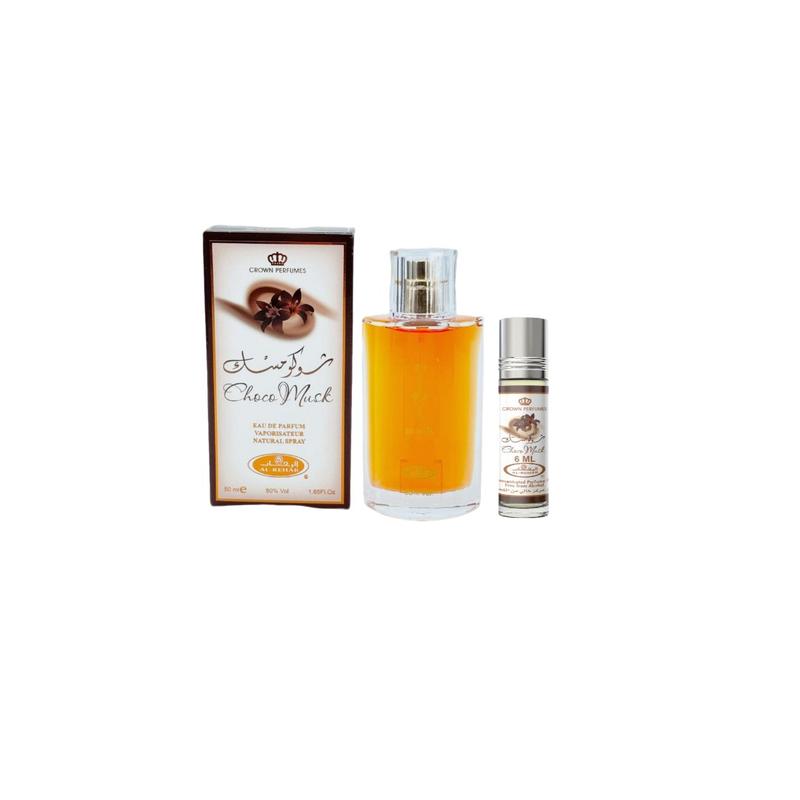 AL REHAB CHOCO MUSK EAU DE PARFUM SPRAY1.6FL.OZ+ ROLL ON  0.2FL.OZ Fragrance Gift Perfume Scent Blend Pack Vanilla Aroma Cosmetic