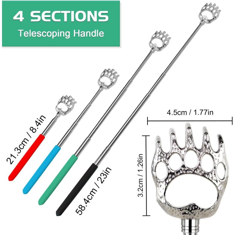 6 Pack Back Scratcher Christmas Stocking Stuffers Novelty Idea Bear Claw Telescopic Massager Tool, Festival Birthday  Gifts Extendable